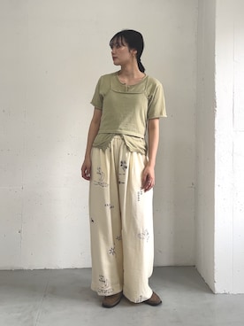 「KBF（ケイビーエフ）のビスチェSETカーディガン（カーディガン/ボレロ、ベージュ系）」を使った、こばさん（レディース・165cm）の春コーディネート