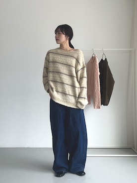 「ボーダーニット」｜furi82さん（レディース・165cm）の秋コーディネート