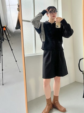 「KBF（ケイビーエフ）のシンプルショートパンツ（その他パンツ）」を使った、furi82さん（レディース・165cm）の秋コーディネート