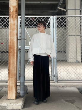 「KBF（ケイビーエフ）のアイテム（セットアップ）」を使った、こばさん（レディース・165cm）の秋コーディネート