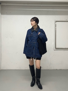 「KBF（ケイビーエフ）のアイテム（ブーツ）」を使った、こばさん（レディース・165cm）の秋コーディネート