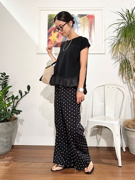「URBAN RESEARCH Sonny Label（アーバンリサーチサニーレーベル）のアイテム」を使った、横内さん（レディース・164cm）の夏コーディネート