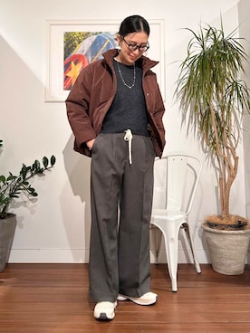 「寒い」｜「アイテム（ブルゾン）」を使った、yokouchiさん（レディース・164cm）の冬コーディネート