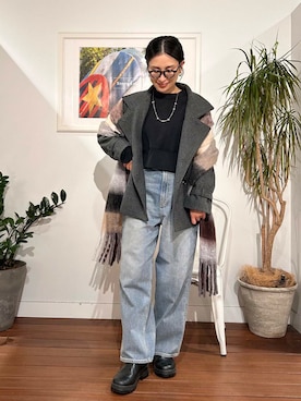 「アイテム（トレンチコート）」を使った、yokouchiさん（レディース・164cm）の冬コーディネート