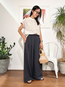 「URBAN RESEARCH Sonny Label（アーバンリサーチサニーレーベル）のアイテム（アクセサリー）」を使った、横内さん（レディース・164cm）の夏コーディネート