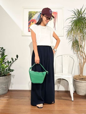 「URBAN RESEARCH Sonny Label（アーバンリサーチサニーレーベル）のアイテム（アクセサリー）」を使った、横内さん（レディース・164cm）の夏コーディネート