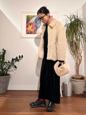 「寒い」｜「アイテム（ブルゾン）」を使った、yokouchiさん（レディース・164cm）の冬コーディネート