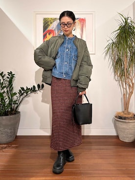 「寒い」｜「アイテム（デニムジャケット）」を使った、yokouchiさん（レディース・164cm）の秋コーディネート