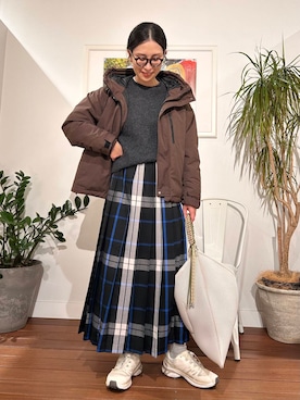 「寒い」｜「アイテム（ダウンジャケット/コート）」を使った、yokouchiさん（レディース・164cm）の冬コーディネート