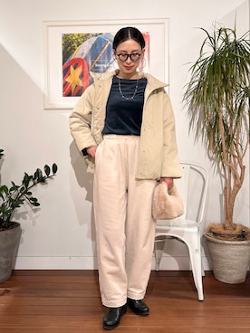 「寒い」｜「アイテム（ブルゾン）」を使った、yokouchiさん（レディース・164cm）の冬コーディネート