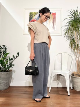 「URBAN RESEARCH Sonny Label（アーバンリサーチサニーレーベル）のアイテム（パンツ）」を使った、横内さん（レディース・164cm）の夏コーディネート
