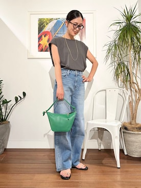 「URBAN RESEARCH Sonny Label（アーバンリサーチサニーレーベル）のアイテム（アクセサリー）」を使った、横内さん（レディース・164cm）の夏コーディネート