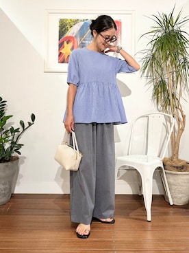 「URBAN RESEARCH Sonny Label（アーバンリサーチサニーレーベル）のアイテム（パンツ）」を使った、横内さん（レディース・164cm）の夏コーディネート