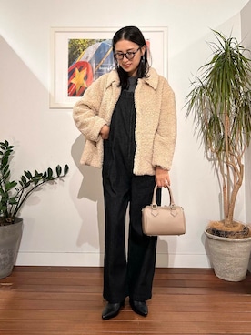 「寒い」｜「アイテム（サロペット/オーバーオール）」を使った、yokouchiさん（レディース・164cm）の秋コーディネート