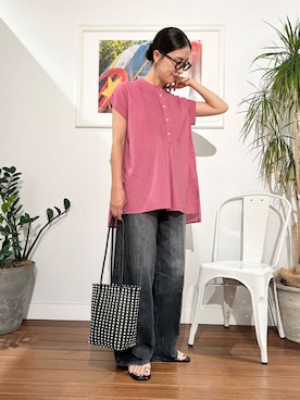 「URBAN RESEARCH Sonny Label（アーバンリサーチサニーレーベル）のアイテム（トートバッグ）」を使った、yokouchiさん（レディース・164cm）の夏コーディネート