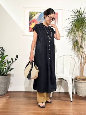 「URBAN RESEARCH Sonny Label（アーバンリサーチサニーレーベル）のアイテム（ワンピース/ドレス）」を使った、横内さん（レディース・164cm）の夏コーディネート