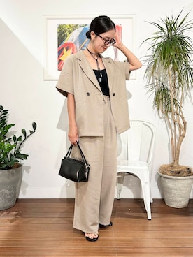 「URBAN RESEARCH Sonny Label（アーバンリサーチサニーレーベル）のアイテム（パンツ）」を使った、横内さん（レディース・164cm）の夏コーディネート