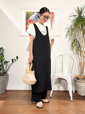 「マタニティコーデ」｜横内さん（レディース・164cm）の夏コーディネート