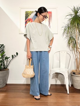 「URBAN RESEARCH Sonny Label（アーバンリサーチサニーレーベル）のアイテム（アクセサリー）」を使った、横内さん（レディース・164cm）の夏コーディネート