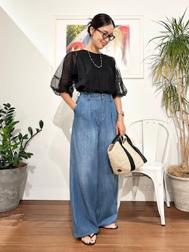 「URBAN RESEARCH Sonny Label（アーバンリサーチサニーレーベル）のアイテム」を使った、横内さん（レディース・164cm）の夏コーディネート