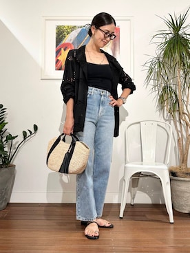 「URBAN RESEARCH Sonny Label（アーバンリサーチサニーレーベル）のアイテム（その他アウター）」を使った、横内さん（レディース・164cm）の夏コーディネート