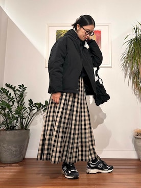 「アイテム（ダウンジャケット/コート）」を使った、yokouchiさん（レディース・164cm）の秋コーディネート