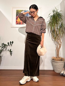 「アイテム（ナイロンジャケット）」を使った、yokouchiさん（レディース・164cm）の秋コーディネート