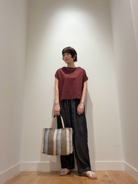 「URBAN RESEARCH DOORS（アーバンリサーチドアーズ）のヘマタイトネックレス（ネックレス、ゴールド系）」を使った、abeさん（レディース・158cm）の夏コーディネート