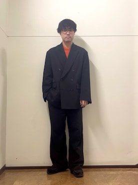 「ITEMS URBANRESEARCH（アイテムズ アーバンリサーチ）のマシンウォッシャブル クルーネックカノコニット（ニット/セーター）」を使った、Shionさん（メンズ・171cm）の秋コーディネート