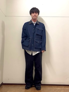 「アイテム（カバーオール）」を使った、Shionさん（メンズ・171cm・20代）の秋コーディネート