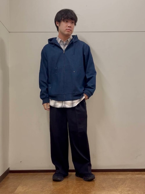 ジップアップ コットンフードジャケット