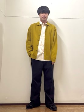 「URBAN RESEARCH DOORS（アーバンリサーチドアーズ）の『XLサイズ/WEB限定/仁村紗和さん着用』『UR TECH 200日ニット』シャツ カーディガン（カーディガン/ボレロ）」を使った、Shionさん（メンズ・171cm）の秋コーディネート