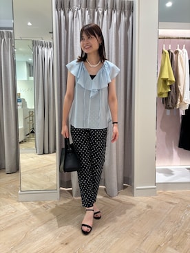 「NOLLEY’S Sophi（ノーリーズソフィ）のアイテム」を使った、SHIHOさん（レディース・162cm）の夏コーディネート