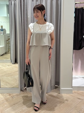 「NOLLEY’S Sophi（ノーリーズソフィ）のアイテム（サロペット/オーバーオール）」を使った、SHIHOさん（レディース・162cm）の夏コーディネート