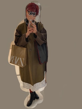 「Yohji Yamamoto（ヨウジヤマモト）のアイテム（ジャケット/アウター）」を使った、mmu_maさん（レディース・168cm）の冬コーディネート