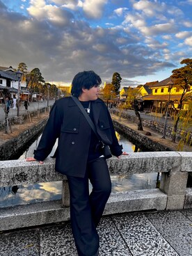「tk.TAKEO KIKUCHI」｜「アイテム（ブルゾン）」を使った、ひろむ (22)さん（メンズ・161cm）の冬コーディネート