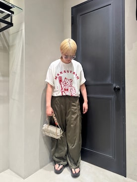 「MANASTASH（マナスタッシュ）のアイテム」を使った、ユウチャンさん（レディース・161cm）の夏コーディネート