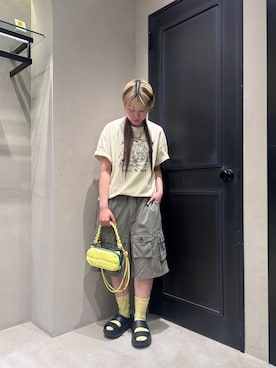 「BEAVER（ビーバー）のアイテム（パンツ）」を使った、ユウチャンさん（レディース・161cm）の夏コーディネート