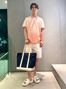 ラコステ　ベージュ ポロシャツ ラコステ LACOSTE オリジナルフィット 長袖 ポロシャツ