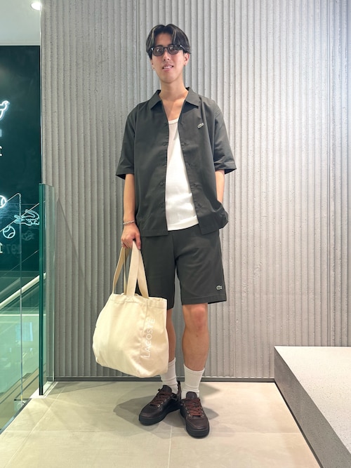 リラックスフィット シルクブレンドオープンカラーシャツ