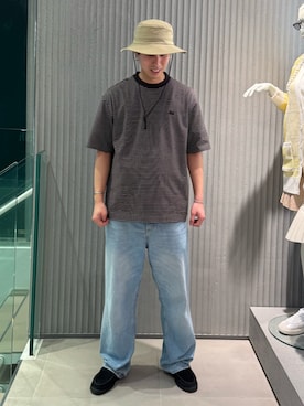 「LACOSTE（ラコステ）のアイテム（帽子）」を使った、sakaiさん（メンズ・181cm）の春コーディネート
