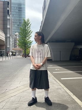 「アイテム（Tシャツ/カットソー）」を使った、高尾尚樹さん（メンズ・165cm）の夏コーディネート