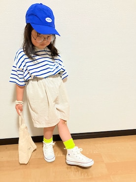 「マリンコーデ」｜「アイテム（帽子）」を使った、eyam09さん（キッズ・100cm）の春コーディネート