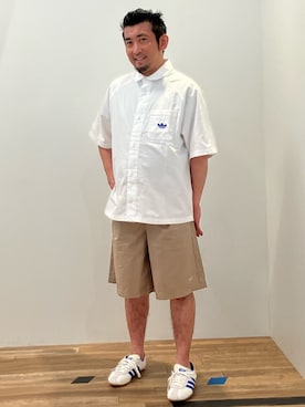 「アディダスオリジナルス」｜「アイテム（シャツ/ブラウス）」を使った、SRさん（メンズ・164cm）の夏コーディネート