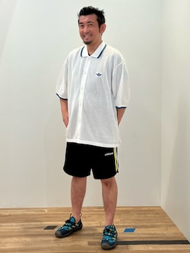 「アディダスオリジナルス」｜「アイテム（シャツ/ブラウス）」を使った、SRさん（メンズ・164cm）の夏コーディネート