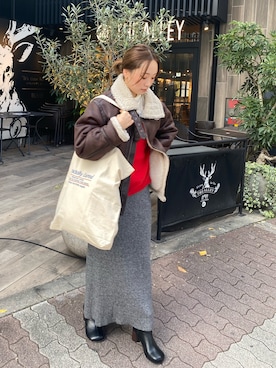 佐々木悠さん（レディース・158cm）の冬コーディネート