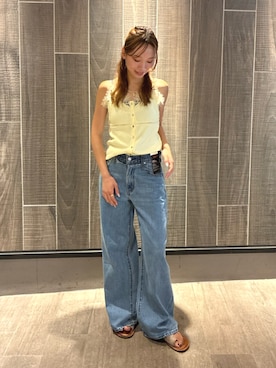「Ungrid（アングリッド）のアイテム」を使った、佐々木悠さん（レディース・159cm）の夏コーディネート