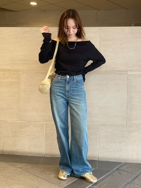 「Levi's（リーバイス）のアイテム」を使った、佐々木悠さん（レディース・159cm）の夏コーディネート