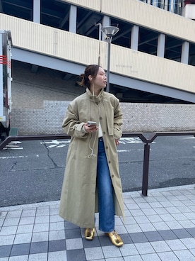 「Ungrid（アングリッド）のアイテム（その他アウター）」を使った、佐々木悠さん（レディース・158cm）の冬コーディネート