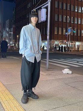 「Yohji Yamamoto（ヨウジヤマモト）のアイテム（パンツ）」を使った、koto さん（メンズ・182cm）の春コーディネート